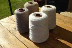 Cones of alpaca yarn